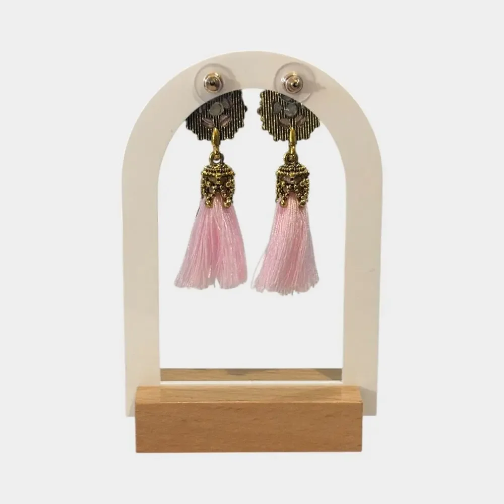 Vintage Women Velvet Pink Earrings